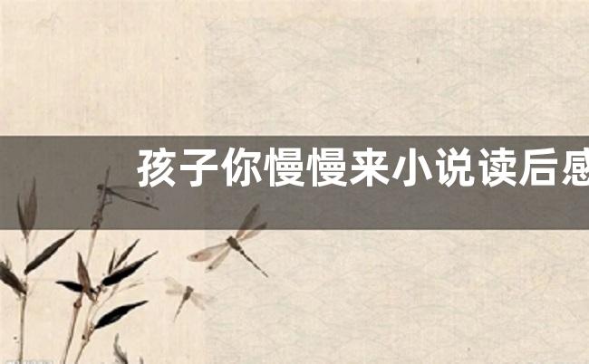 孩子你慢慢来小说读后感作文800字【优秀四篇】